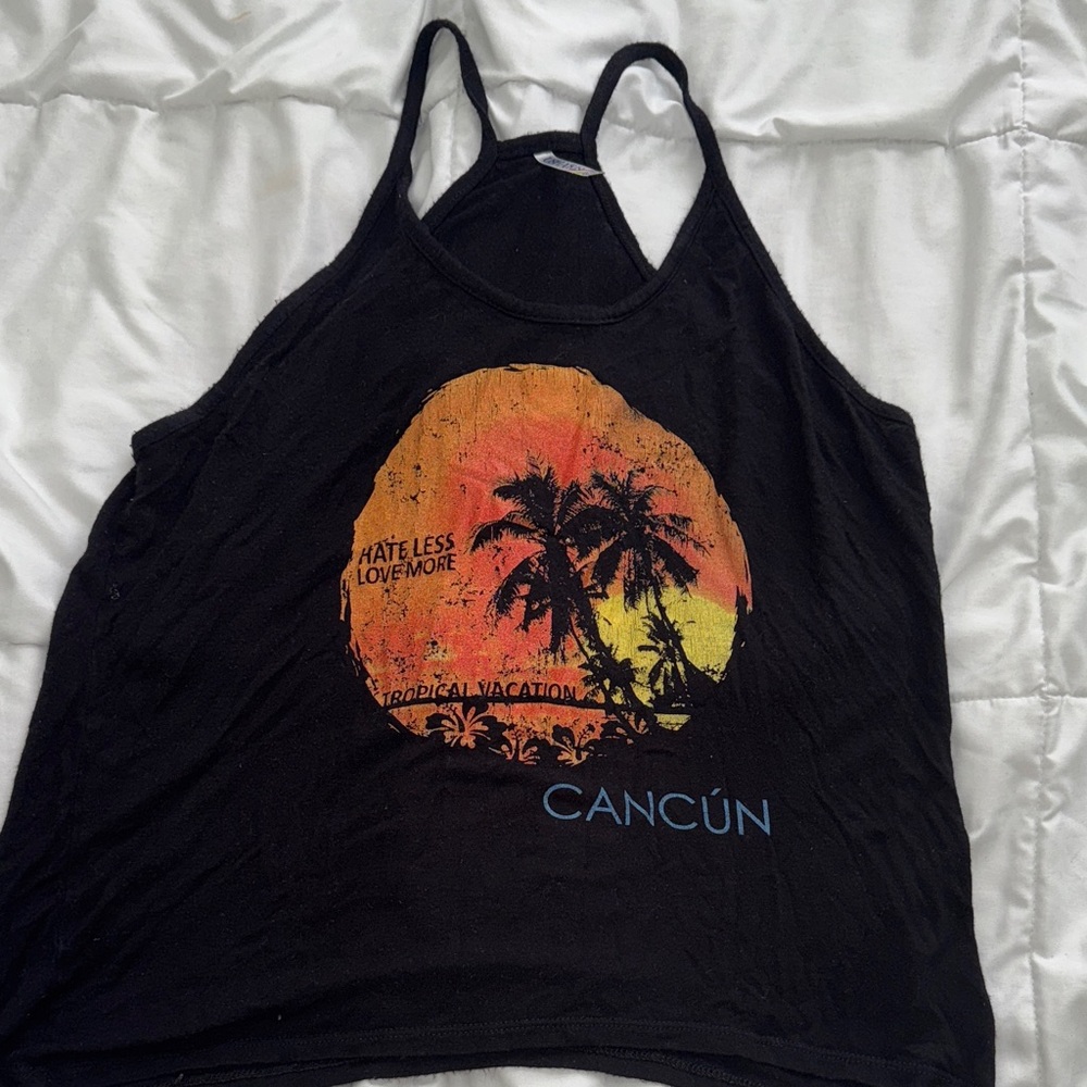 HARI Black Tropical Graphic Women's Tank Top